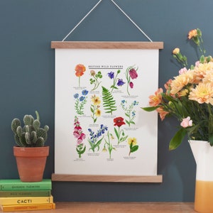 British Wild Flowers Print Illustrated Giclée Print Wildflower Print Flower Print British Nature Print Flower Painting 30x40cm image 2