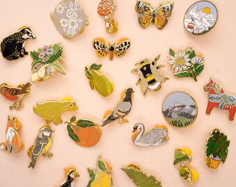 エナメルピン2個セット | ピンバッジ | ハードエナメルピン | ゴールド