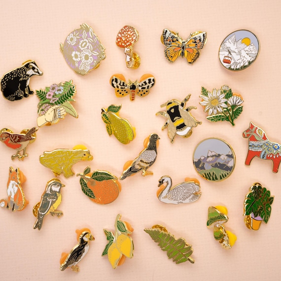 エナメルピン2個セット | ピンバッジ | ハードエナメルピン | ゴールド