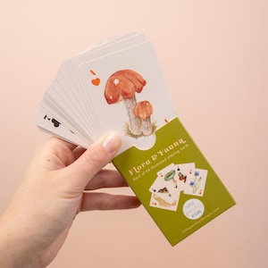 Flora & Fauna Playing Card Pack | Deck of 54 Cards | British Nature | Watercolour Illustrations | Card Game | Little Paisley Designs image 4