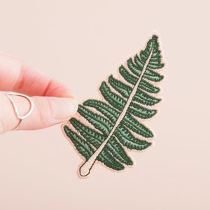 Fern Embroidered Iron-on Patch | Nature Patch | Leaf Patch | Plant Patch | British Wildflowers | Little Paisley Designs