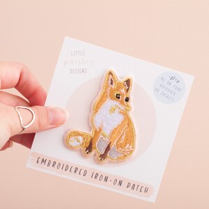 Fox Embroidered Iron-on Patch | Embroidered Badge | Fox Patch | British Wildlife | Fox illustration | Little Paisley Designs image 3