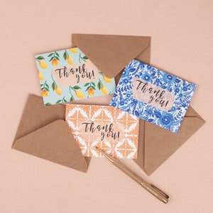 Set of 6 Mini cards | Patterned A7 Thank you Cards | Notecard Set | Correspondence | Mini Cards | A7 Cards | Little Paisley Designs