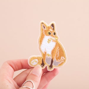 Fox Embroidered Iron-on Patch | Embroidered Badge | Fox Patch | British Wildlife | Fox illustration | Little Paisley Designs image 4