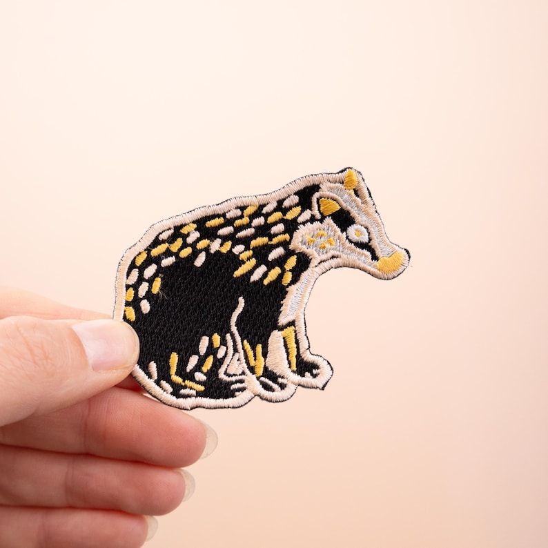 Badger Embroidered Iron-on Patch | Embroidered Badge | Badger Patch ...