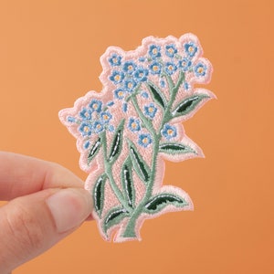 Forget Me Not Flower Embroidered Iron-on Patch | Wildflower Patch | Flower Embroidered Patch | Iron-On Patch | Little Paisley Designs