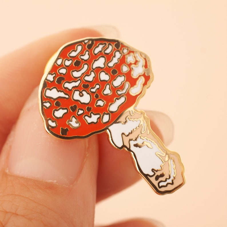 Toadstool Enamel Pin Pin Badge Hard Enamel Pin Gold Enamel Pin Badge Toadstool Pin British Mushrooms Lapel pin British Nature image 7