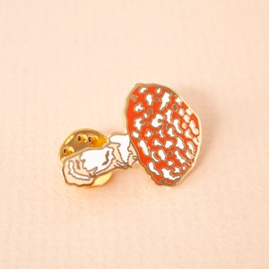 Toadstool Enamel Pin Pin Badge Hard Enamel Pin Gold Enamel Pin Badge Toadstool Pin British Mushrooms Lapel pin British Nature image 5