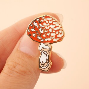 Toadstool Enamel Pin Pin Badge Hard Enamel Pin Gold Enamel Pin Badge Toadstool Pin British Mushrooms Lapel pin British Nature image 6