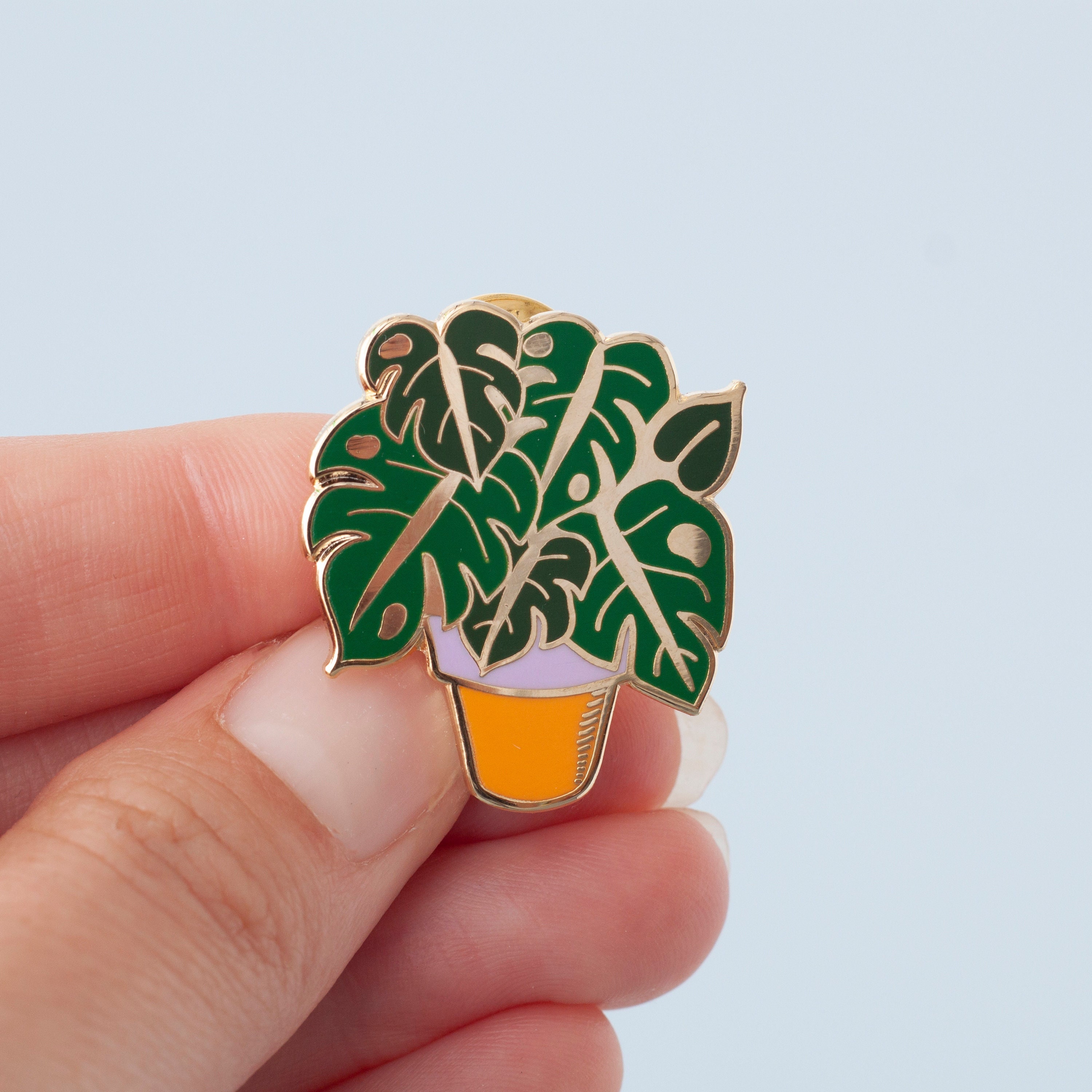 Monstera Enamel Pin Plant Lapel Pin Hard Enamel Pin Gold Etsy UK