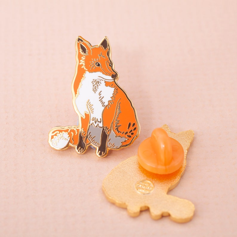 Fox Enamel Pin Pin Badge Hard Enamel Pin Gold Enamel Pin Etsy