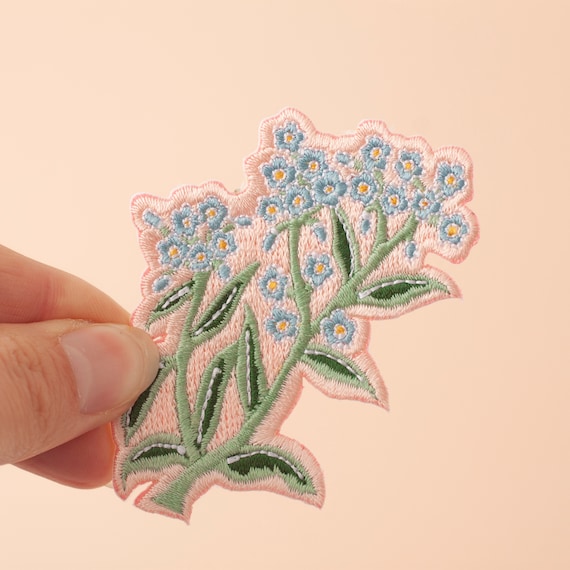 Forget Me Not Flower Embroidered Iron-on Patch Wildflower Patch Flower  Embroidered Patch Iron-on Patch Little Paisley Designs 