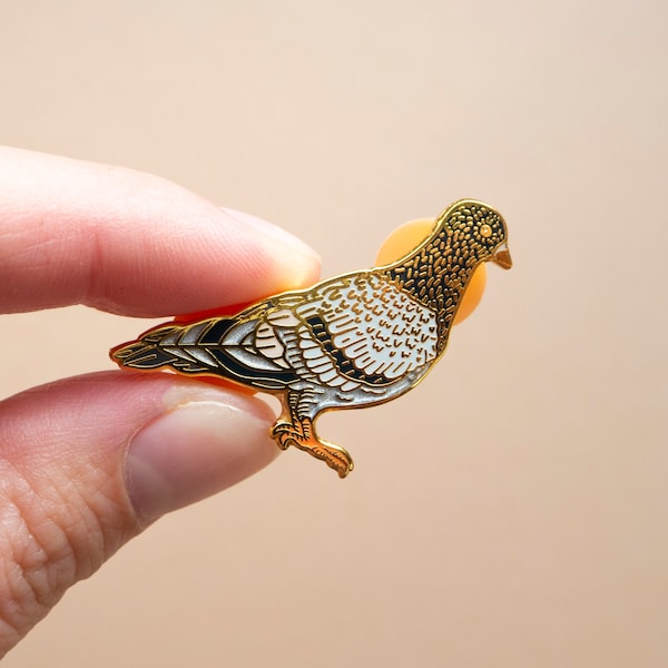 Pigeon Enamel Pin | Pin Badge | Hard Enamel Pin | Gold Enamel Pin | Lapel Pin | Bird Pin | Wildlife Pin | Little Paisley Designs