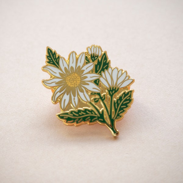 Daisy Flower Enamel Pin | Lapel Pin | Hard Enamel Pin | Gold Enamel Pin Badge | Flower Pin | Daisy Enamel Pin Badge | Little Paisley Designs
