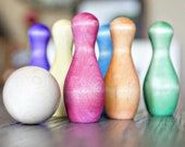 Montessori Wooden Bowling Set - Toddler Rainbow Wooden Toy - Montessori Materials for Kids Birthday Gift