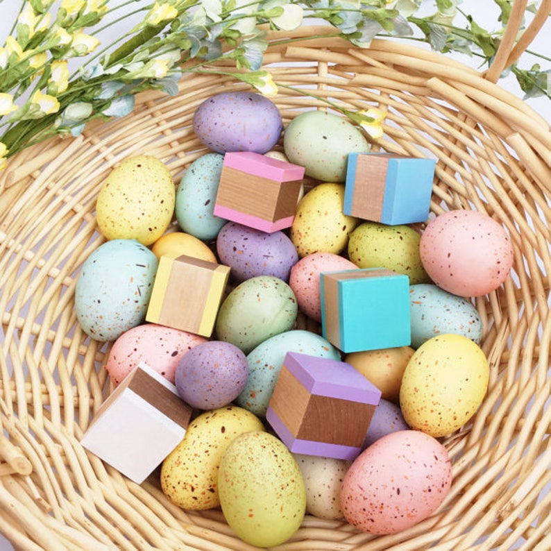 Wooden Building Blocks Pastel Blocks for Baby Girl Wooden Etsy