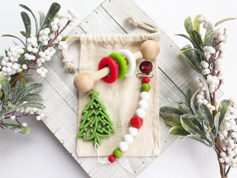 Baby's First Christmas Toys Christmas Tree Teething Toys image 1