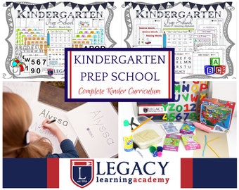 Kindergarten Homeschool Curriculum Set w/ Lesson Plans, Kinder Homeschooling w/ Preschool Worksheets, Teaching Supplies, Homeschool planner