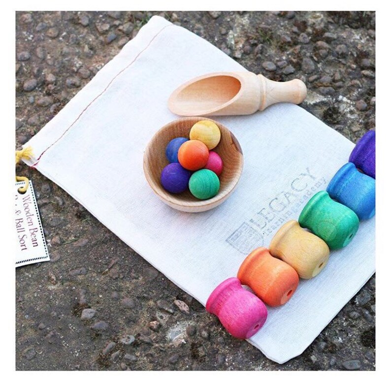 Montessori Wooden Toy for Toddler Rainbow Color Sorting Toy Etsy