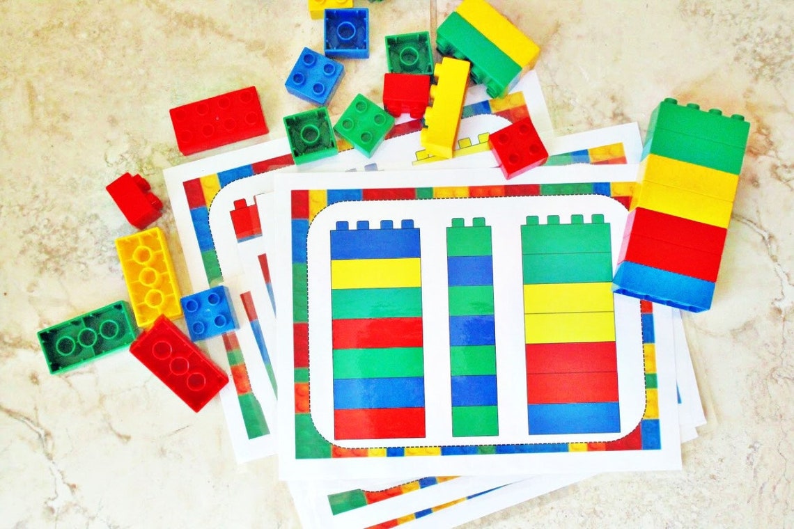Duplo Blocks Pattern Mats Quiet Toddler Learning Activity for Etsy