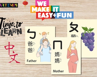 Chinese Alphabet Flashcards | Printable Pinyin Flash Cards | Learn Mandarin for Kids | Preschool & Homeschool PDF