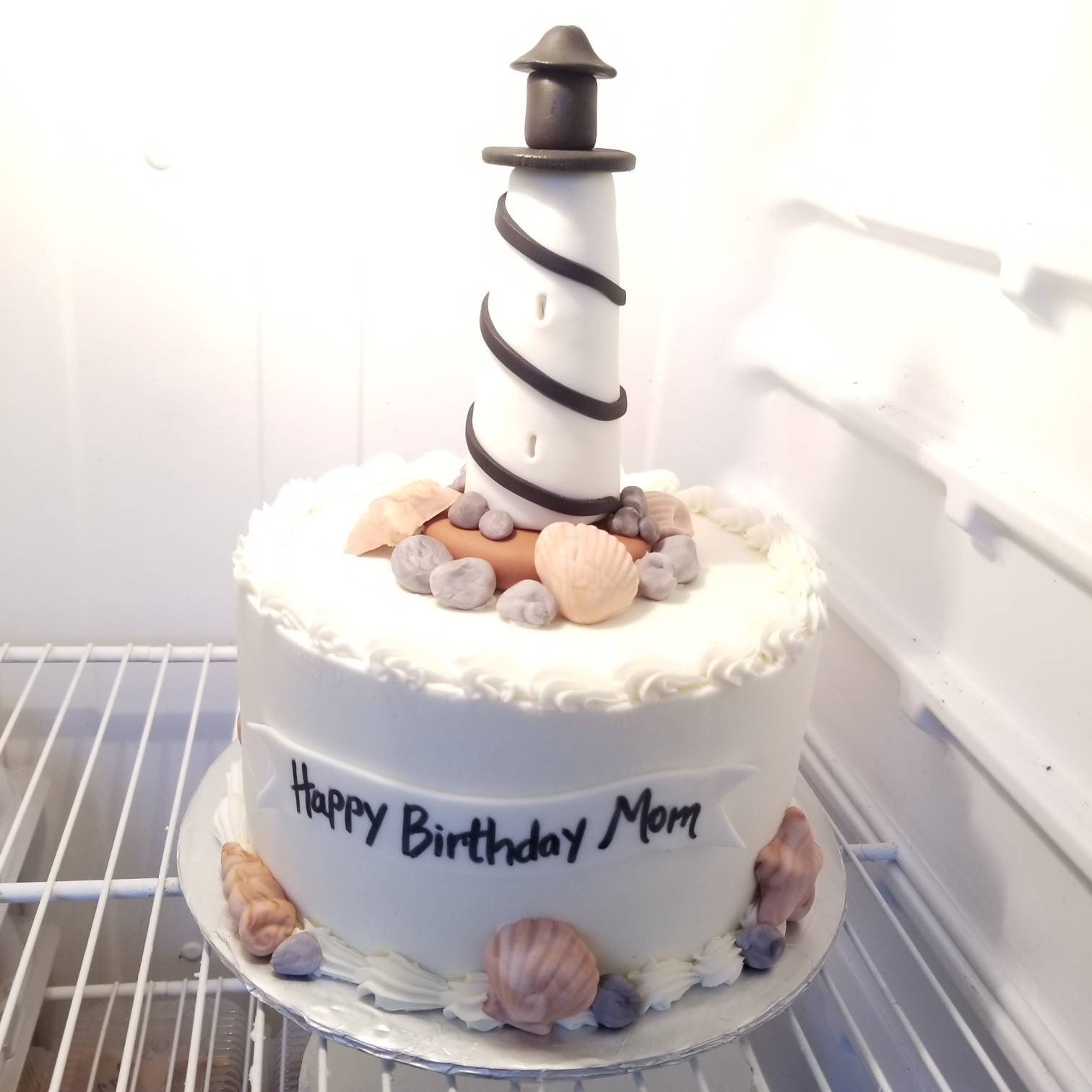 Handmade Fondant Beach Theme Lighthouse Cake Topper Set