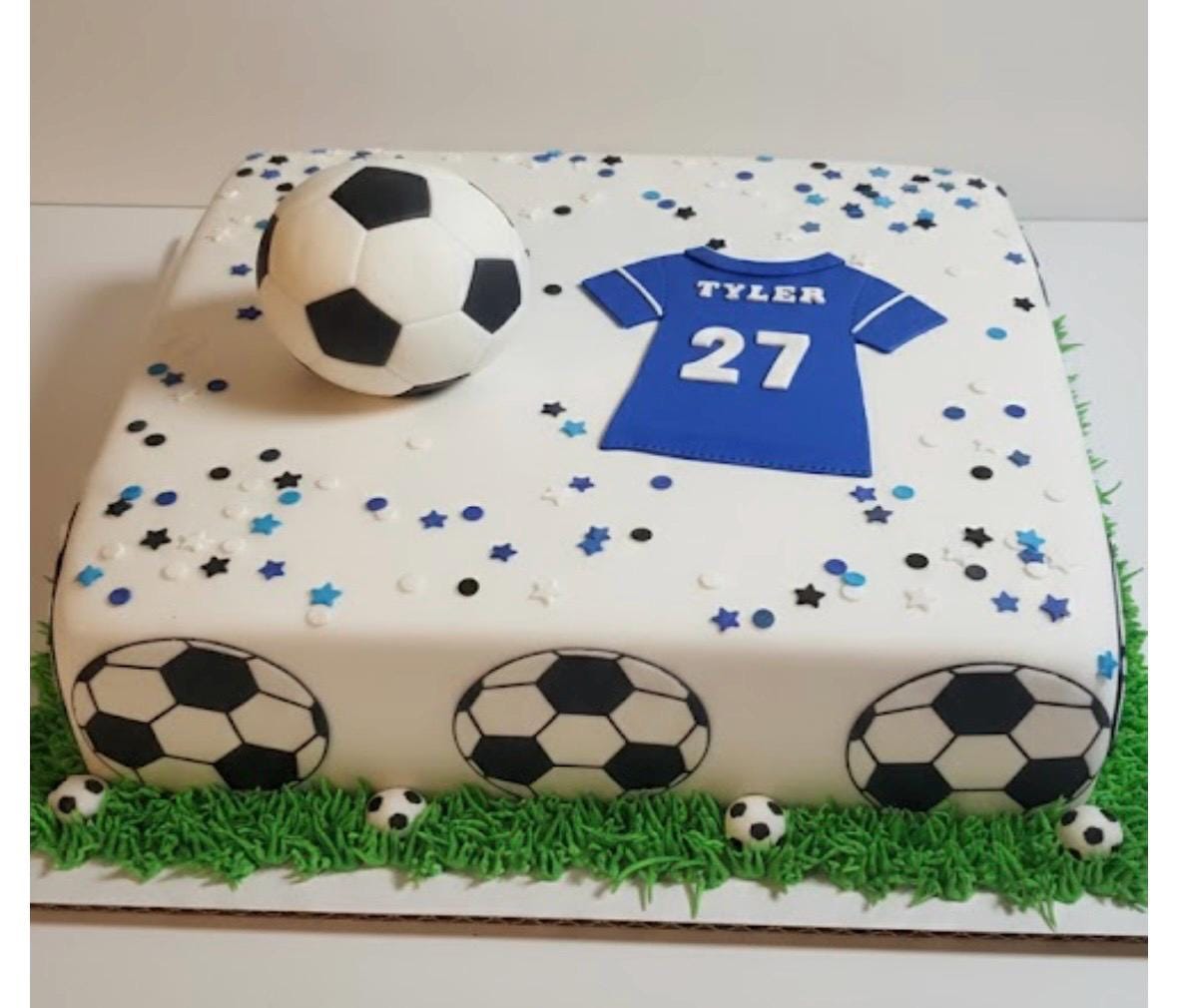 Handmade Fondant Soccer Ball and Jersey Cake Topper Set - Etsy