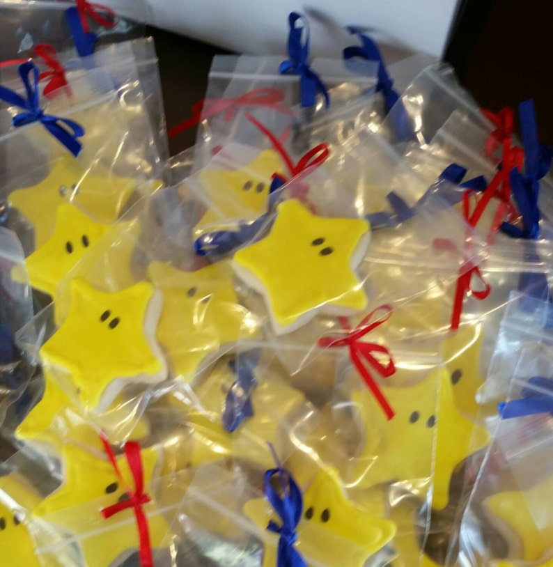 Super Mario Bros Inspired Decorated Star Sugar Cookies - Etsy