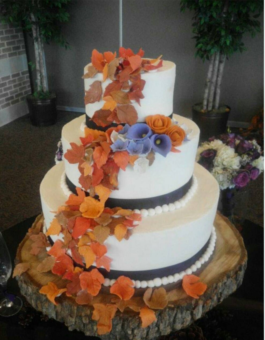 Handmade Edible Fondant Fall Leaves Cake Cupcake Toppers Etsy