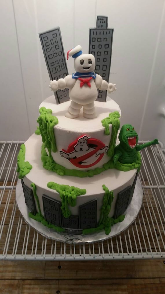 Comestible Handmade Non Officiel Ghostbusters Cake Topper Decoration Set Personnalise Maison Figurines De Gateau