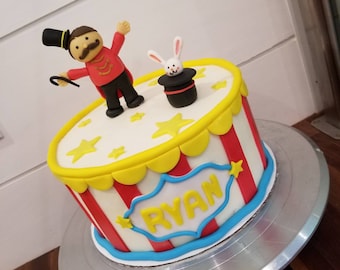 Handmade Fondant Circus Carnival Cake Topper Set