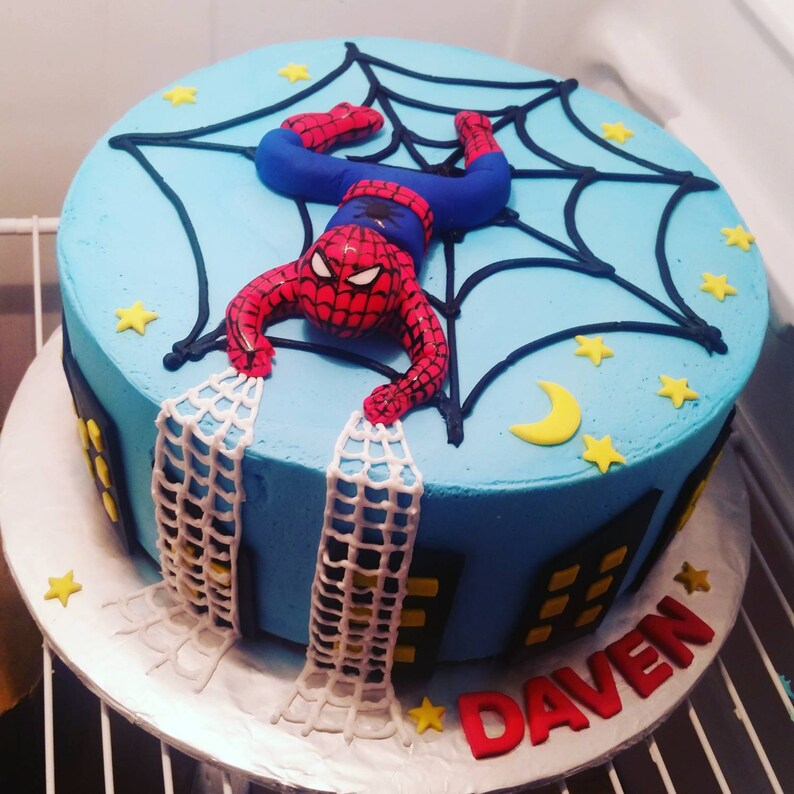 Spiderman Fondant Cake Topper Set - 