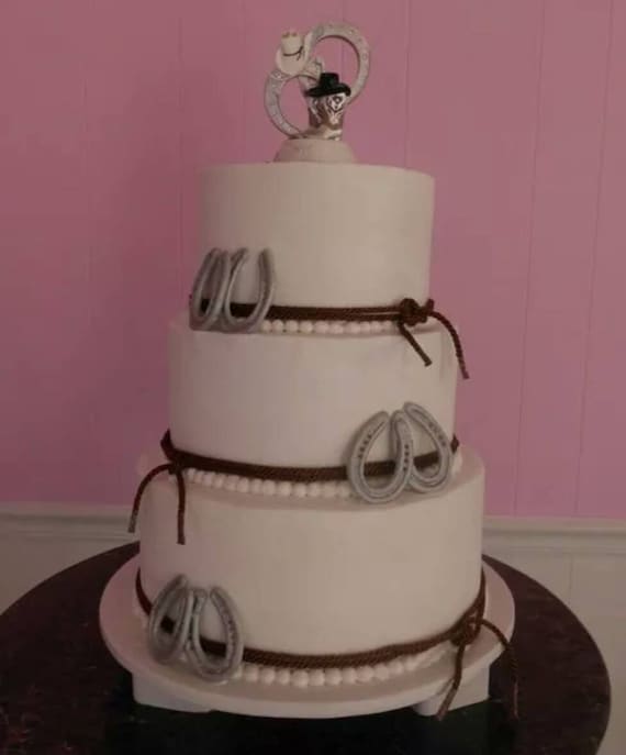 DAANIS Silver Horseshoe Cake Decorations