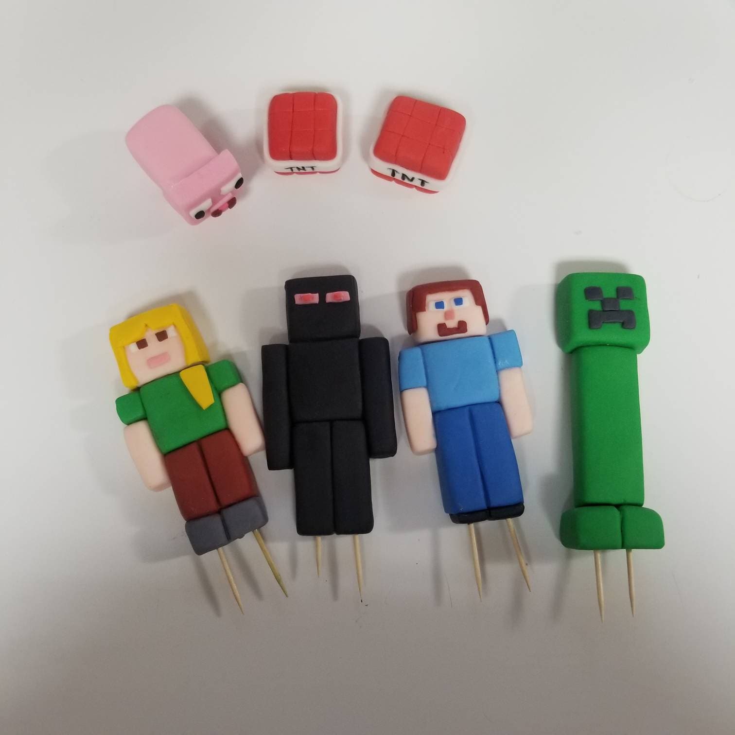 Handmade Fondant Minecraft Inspired Cake Toppers - Etsy Sweden