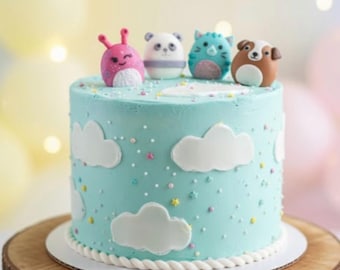 Handmade Fondant Squish Friends Cake Toppers