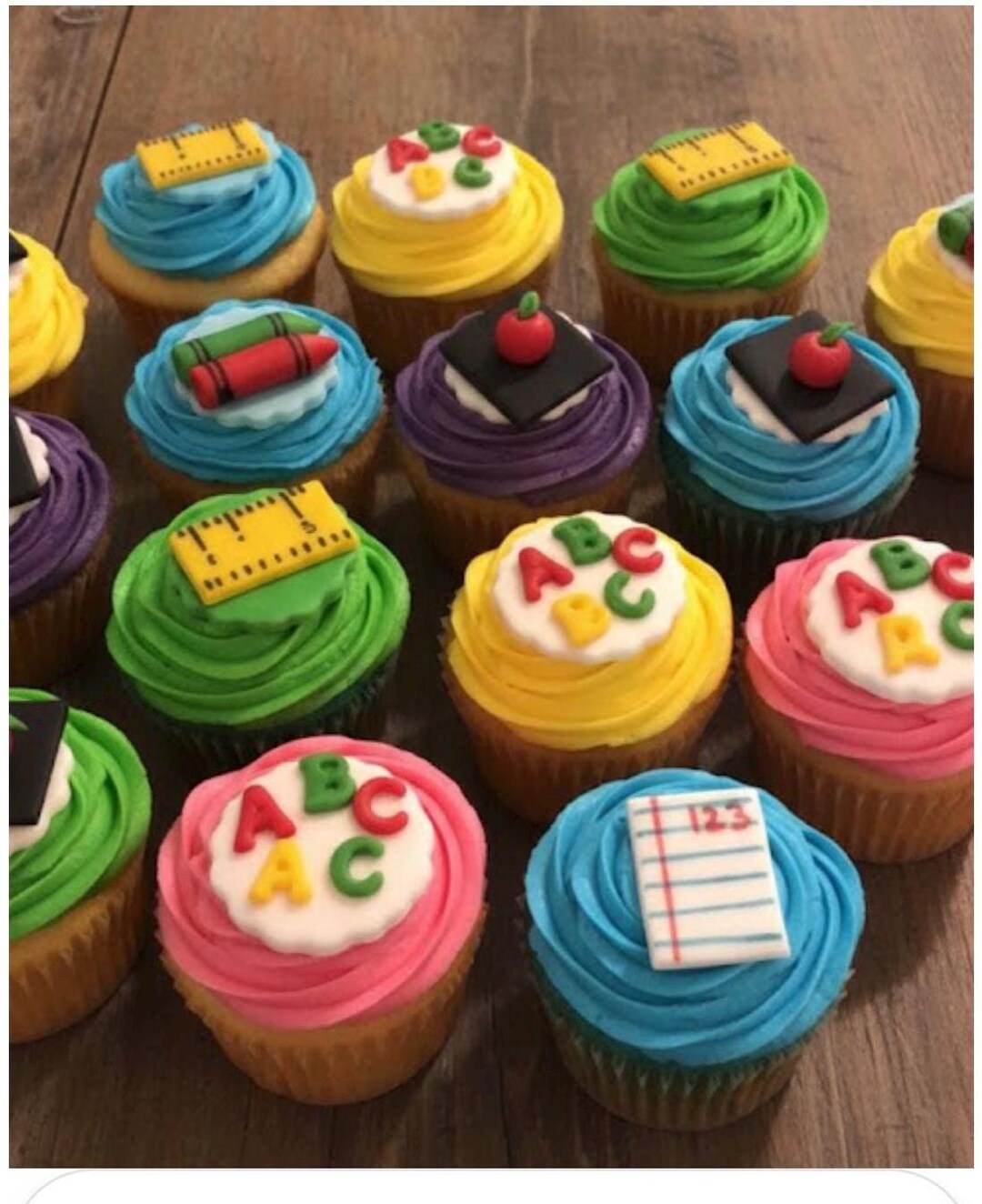 Cupcake Toppers Teacher Back to School - Etsy