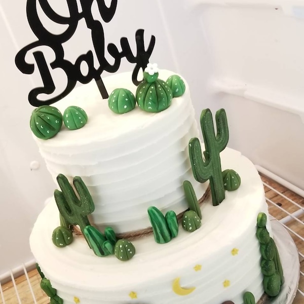 Fondant Cactus Cake Topper Etsy