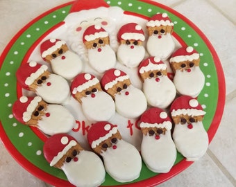 Chocolate Dipped Santa Nutter Butter Cookies