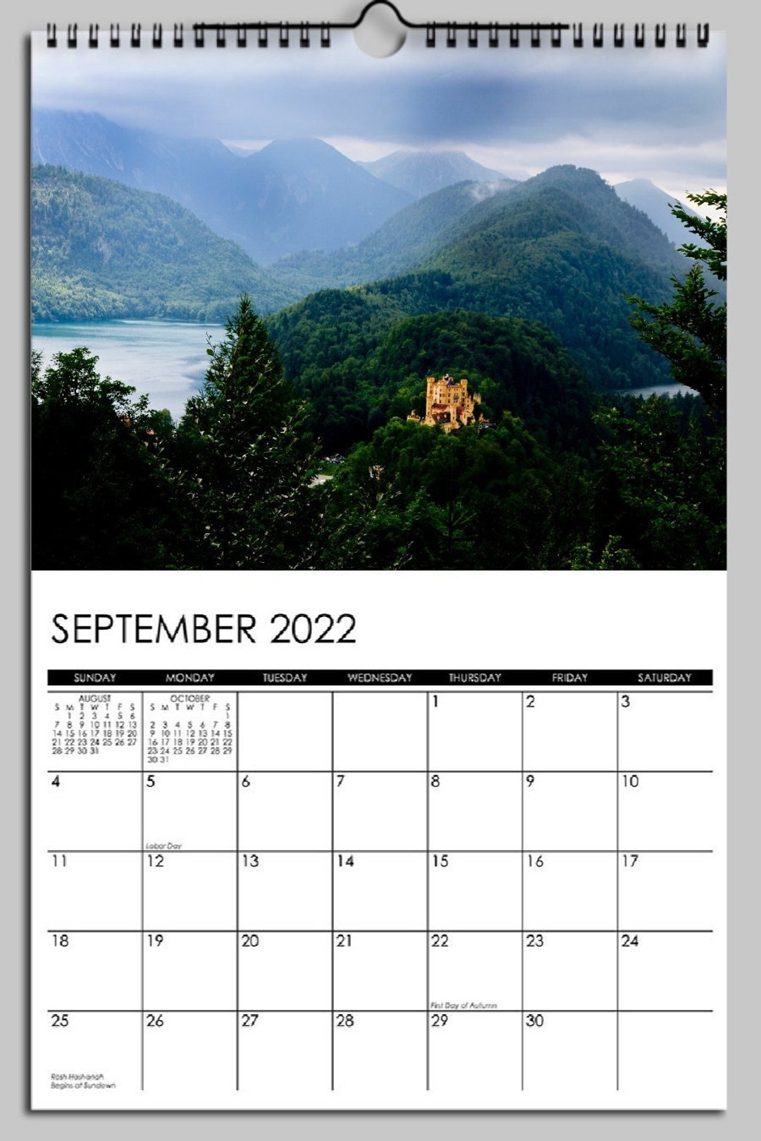 2025 Large Wall Calendar Travel Photography Highquality Printing 11x14 Wall or 8x10 Desk