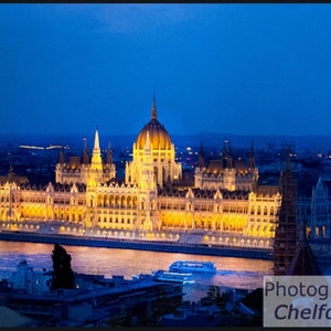Fotografía Impresión metálica del río Budapest