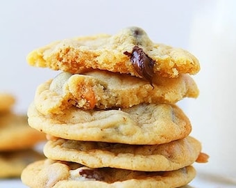 One dozen homemade Peanut butter and chocolate chip cookies