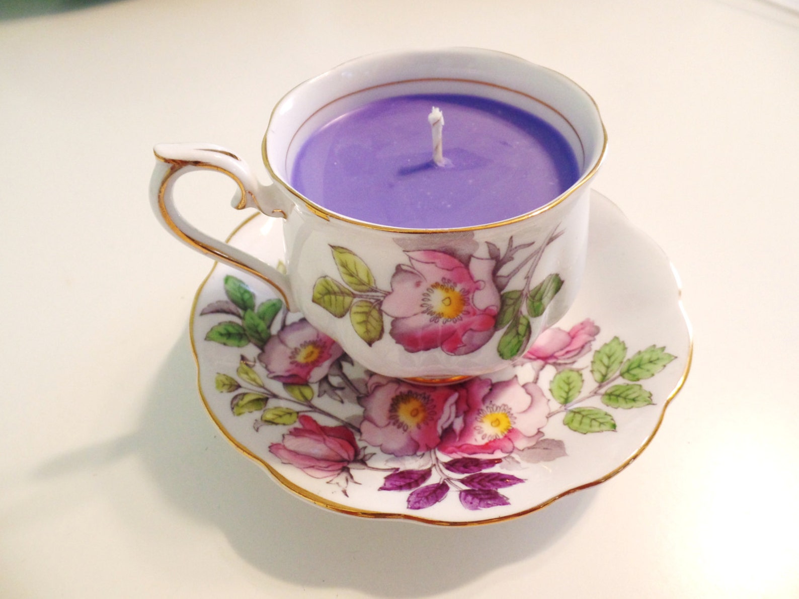 Beautiful vintage tea cup candle Etsy