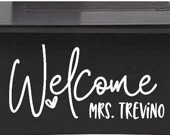 Custom Teacher Name Apple Door Wall Decal - Classroom Decor - Classroom Decorations - Classroom Rules