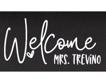 Custom Teacher Name Apple Door Wall Decal I Classroom Decor I Classroom Decorations I Classroom Rules
