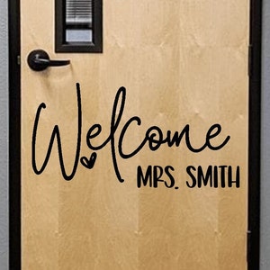 Custom Teacher Name Apple Door Wall Decal I Classroom Decor I Classroom Decorations I Classroom Rules