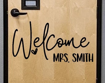 Custom Teacher Name Apple Door Wall Decal I Classroom Decor I Classroom Decorations I Classroom Rules