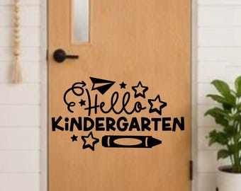 Hello Kindergarten Door Wall Decal I Classroom Decor I Classroom Decorations I Classroom Rules