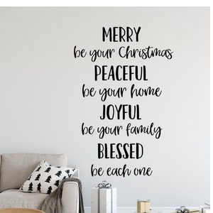 Merry Christmas Decal -  Holiday Wall Decor - Christmas Decor - Christmas Decals