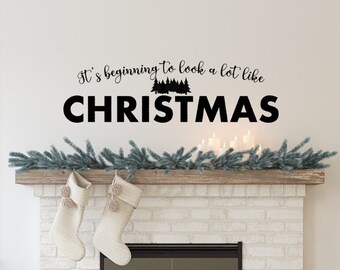 It's Beginning To Look A Lot Like Christmas Vinyl Decal - Christmas Decor - Christmas Decal - Christmas Decorations