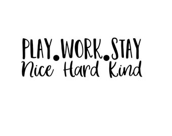 Play Nice Work Hard Stay Kind Vinyl Wall Decal I Classroom Decor I Classroom Decorations I Classroom Rules